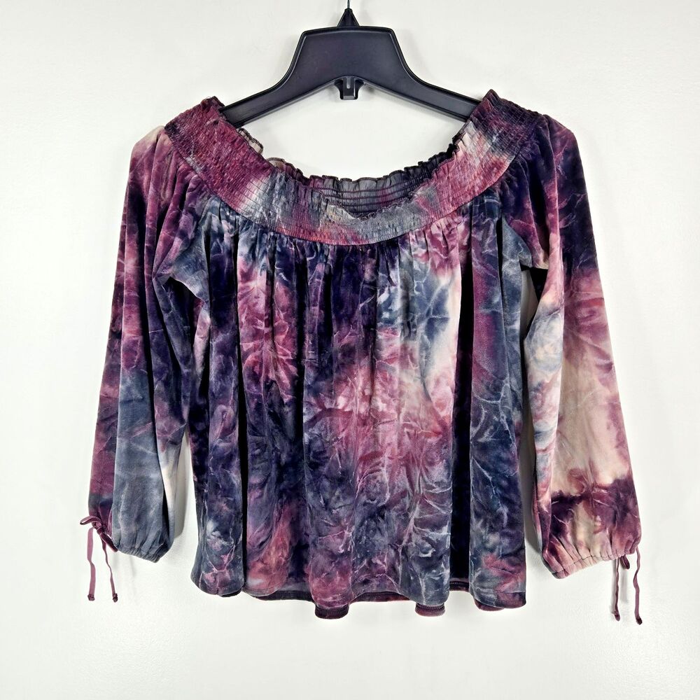 American Eagle Women's‎ Size Small Purple Crushed Velvet Off Shoulder Top NWT